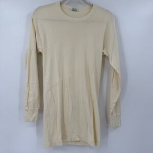 VTG Universal Thermal‎ Shirt XL Cream Long Sleeve Heavyweight 100% Cotton USA